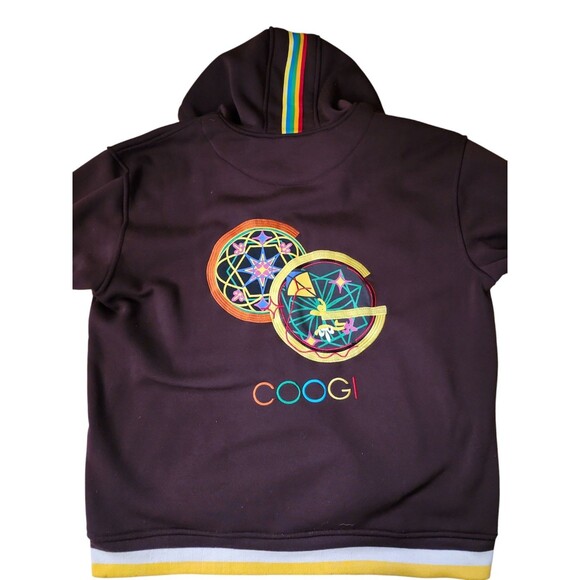Vintage Coogi Full Zip Hoodie Men's Size 4XL Chocolate Brown Hip Hop Streetwear - Picture 1 of 8